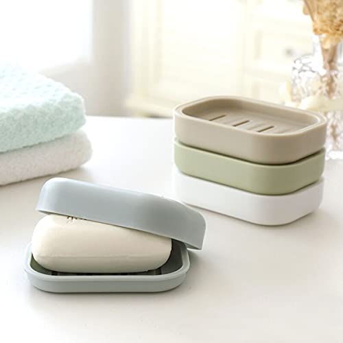 4 Pack Plastic Soap Dish, Soap Container, Double Layer Draining Soap Holder for Shower, Bathroom or Kitchen, C-0060 - color: 4 Pcs