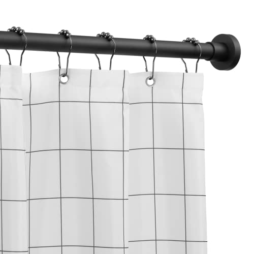 Shower Curtain Rod Tension - Never Rust No Drill Non-Slip Spring Tension Shower Rod, 43-73 inches Stainless Steel, Matte Black - color: Matte Black, size: 43-73 Inches