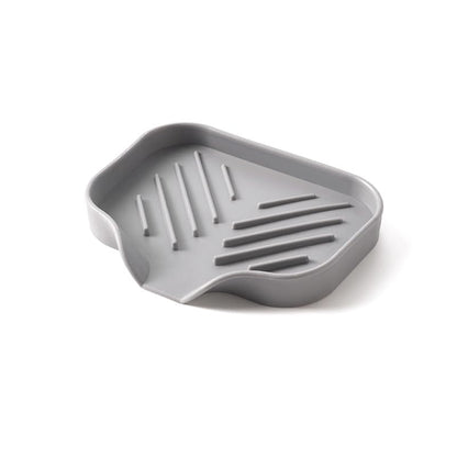 1pc Countertop Sink Scrubber Drain Pad for Brush Sponge and Soap, Silicone Kitchen Sink Tray, Soap Dish Holder with Drain Tip, Home Kitchen Bathroom Accessory