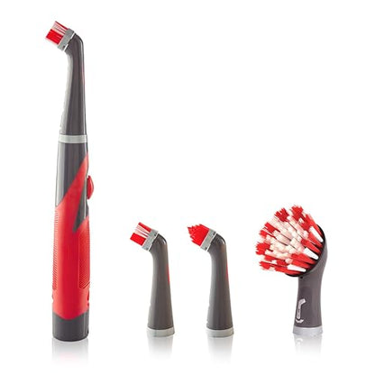 Rubbermaid Reveal Power Scrubber 5-Piece Kit, Cordless Electric Battery Powered Spin Scrub Brush, Water Resistant, for Home/Kitchen/Bathroom/Grout/Tile/Shower/Tub - style: 5-Piece Kit