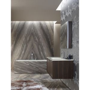 Kohler Verdera 34 in. W x 30 in. H Recessed Medicine Cabinet in Anodized Aluminum, Silver - size: 34" W x 30"H, style: Magnifying Mirror + Slow Close