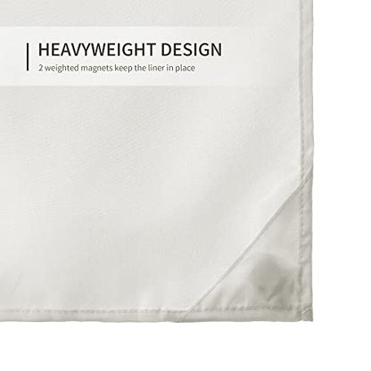 River Dream Stall Shower Curtain with Snap in Liner,No Hooks Needed Shower Curtain for Bathroom,Hotel Grade,Machine Washable,54" W×80" H,White,with White Stripe and Magnets - color: White Stripe, size: 54"W x 80"L (Pack of 1)