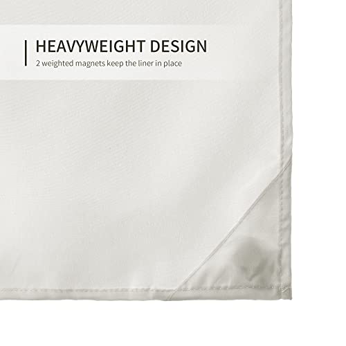 River Dream Shower Curtain with Snap in Liner,No Hooks Needed Shower Curtain for Bathroom,Hotel Grade,Machine Washable,71" Wx74 H,with White Stripe and Magnets - color: White Stripe, size: 71"W x 74"L (Pack of 1)