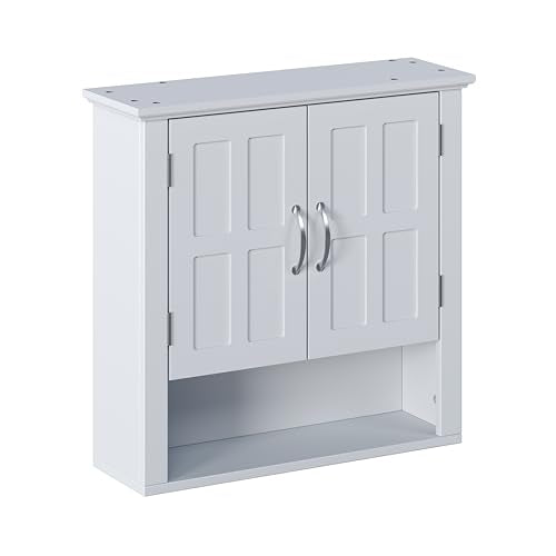 Merax Bathroom Wall Cabinet, Medicine Cabinet with 2 Doors Cabinet & Adjustable Shelves, Over The Toilet Storage Cabinet for Bathroom,White - color: White
