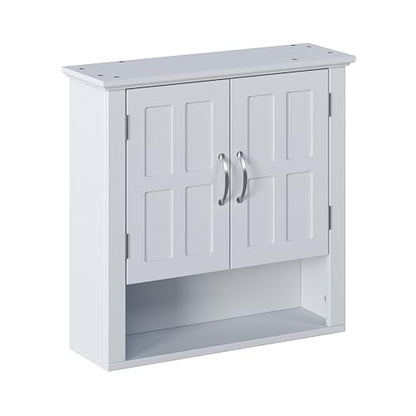 Merax Bathroom Wall Cabinet, Medicine Cabinet with 2 Doors Cabinet & Adjustable Shelves, Over The Toilet Storage Cabinet for Bathroom,White - color: White