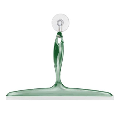 iDesign Bathroom Plastic Shower Squeegee with Wall Hook - Clear/Green - color: Clear/Green, style: Pack of 1