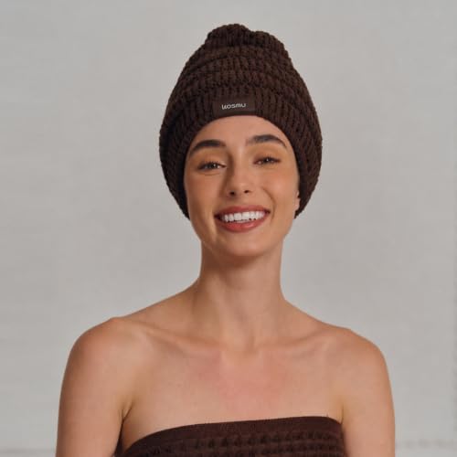 Luxury Organic Japanese Cotton Waffle Spa Headband for Women | Adjustable Towel Headband with Magic Tape | Makeup, Face Washing, Facial, Cosmetic & Skincare, Gift for Her Self-Care (Dark Cocoa) - color: Dark Cocoa, style: Headband (Extra Wide)