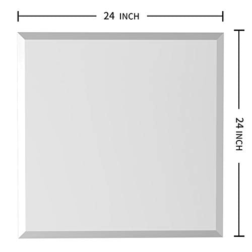 24x24 Frameless Square Bathroom Mirror | 1.1-Inch Beveled Edge - color: Rectangular, size: 24"L x 24"W