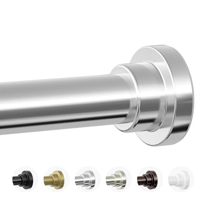 Mcrbeay Shower Curtain Rod, 1" Diameter Heavy Duty Tension Shower Rod, Non Slip Adjustable 28-74 inch No Drilling Shower Curtain Rods Spring Tension For Bathroom, Shower Stall, No Rust, Silver - color: Silver, size: 28-74 Inches