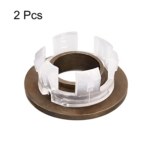 uxcell Sink Trim Overflow Cover, 2Pcs Sink Overflow Rings Bathroom Kitchen Basin Drain Cover Hole Insert in Round Caps, Bronze