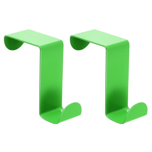 uxcell Over The Door Hooks,2pcs - Stainless Steel Door Hangers Hooks, S-Shaped Double Hooks for Hanging Clothes, Hats, Towels (Green) - color: Green