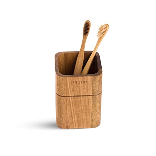 Bathroom Accessories Set 3 Piece Bath Ensemble Includes Soap Dispenser, Bathroom Tumbler, Soap Dish Accessories for Decorative Countertop and Housewarming Gift,Acacia Wood - style: Acacia Wood