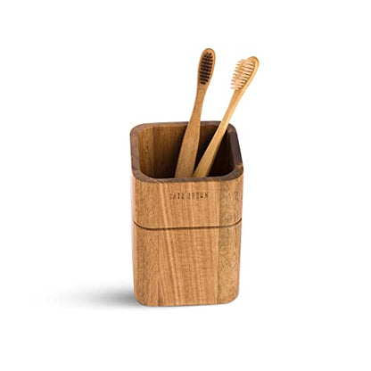 Bathroom Accessories Set 3 Piece Bath Ensemble Includes Soap Dispenser, Bathroom Tumbler, Soap Dish Accessories for Decorative Countertop and Housewarming Gift,Acacia Wood - style: Acacia Wood