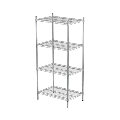 APLSS NSF 4-Tier Chrome Storage Shelves, 18"x30"x63", Dry Environments, Commercial Heavy Duty Steel Wire Shelving Unit, 800lbs Per Shelf,Kitchen Garage - color: Chrome, size: 18"x30"x63"