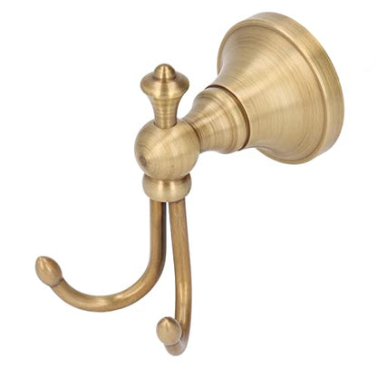 YWBL-WH Wall Towel Hook, Antique Double Clothes Hook 2 Prongs Robe Hook Brass Stainless Steel Wall Mount Vintage Towel Hooks Hangers, Kids Tissue Holders
