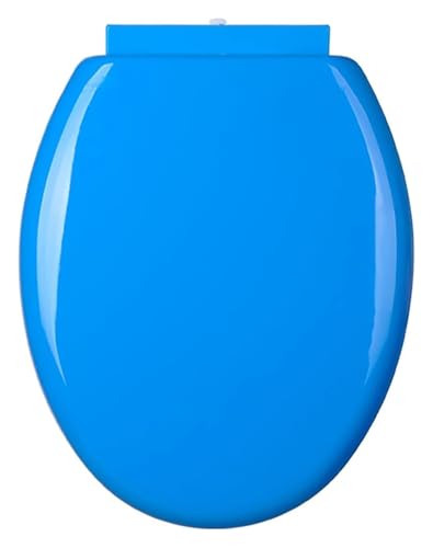 Toilet Seat Quiet No Slam Color Toilet Seats Cover, Quick Release For Easy Clean, Adjustable Plastic Toilet Seat(Blue) - color: Blue