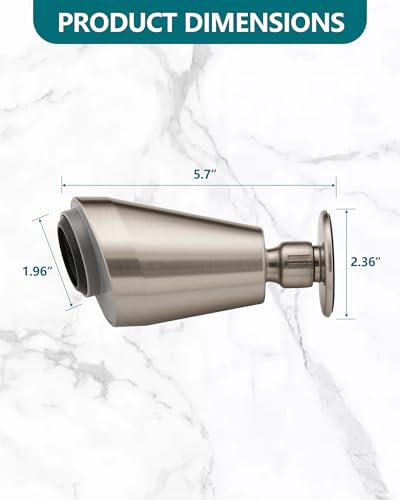 Adjustable Shower Holder Compatible with Delta Fit Kohler Magnetic Handheld Showerhead - 3M VBH Adhesive Tape for Strong Hold, No Drill, Any Height Use, Brushed Nickel - size: Brushed Nickel