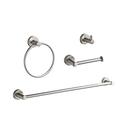 BGL Bathroom Accessory Set Brushed Nickel 4-Pieces Bathroom Towel Rack 24 Inches Adjustable Bathroom Hardware Set - color: Brushed Nickel, size: 4 PIECES