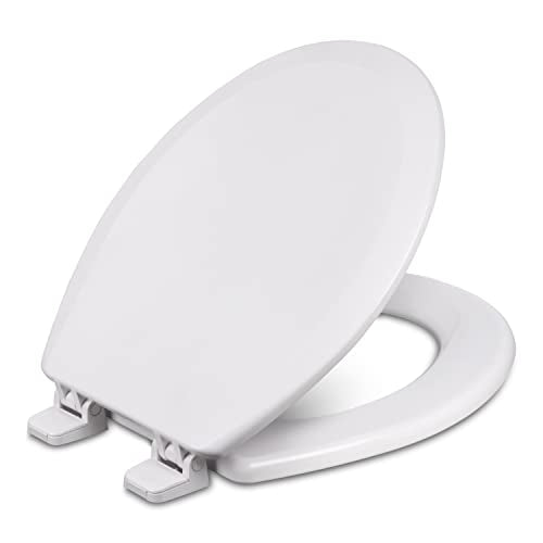 Centoco Round Toilet Seat, Wood Core/Plastic Finish, Crane | Plastic Finish, 700-301 - color: Crane White, size: Standard Round