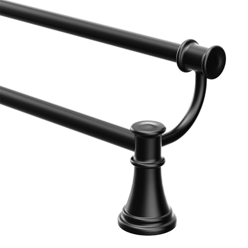 Moen Belfield Matte Black Double Towel Bar, YB6422BL