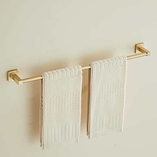 Wall Mounted Towel Rack for Bathroom, 24 Inch Brushed Light Gold Towel Bar with Stainless Rack and Hand Towel Holder, Bathroom Towel Racks and Shower Towel Rack (Gold, 26 Inch) - color: Brushed Light Gold, size: 24In