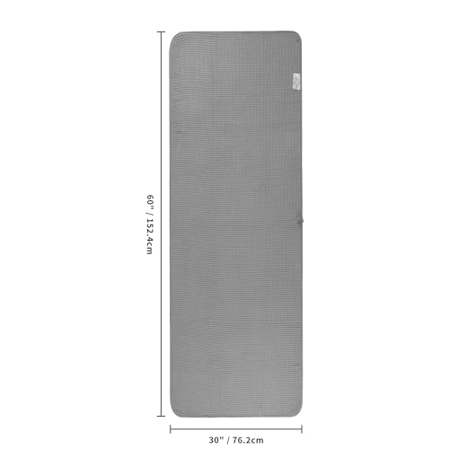 POLYTE 430 GSM Poly Blend Microfiber Quick Dry Waffle Bath Towel, 30x60 in | 4 Pack, Oversize, Lint Free, Body Towel - color: Gray