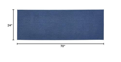 TYUU Bathroom Runner Rugs, Long Bath Mat Runner Washable Thin Quick Dry Low Pile Bathroom Runner Rugs Non Slip, Navy Blue 24"x70" - color: Navy Blue, size: 2' X 5'10" (Runner)