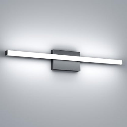 30Inch LED Bathroom Vanity Light Bar 5700K Dimmable Led Bathroom Light Over Mirror Modern Bath Wall Light Cool White ETL Certified 28W - color: 1 Pack - Black 5700k Daylight, size: 30 Inch