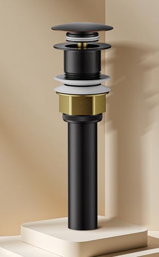 Bathroom Sink Drain with Strainer Basket and Pop-Up Drain Stopper Set (Oil Rubbed Bronze, Without Overflow) - color: Oil Rubbed Bronze, size: Without Overflow
