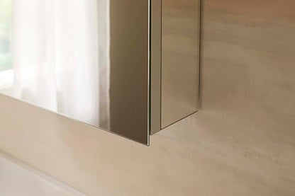 Kohler Embark Slim Medicine Cabinet Bathroom Mirror, 20in x 26in | 55062-NA, Rectangular, Adjustable Shelves for Storage, Mirrored Door - size: 20 in. x 26 in., style: Flat Edge