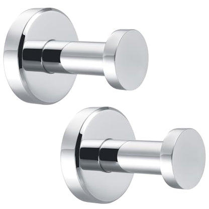 Angle Simple Polished Chrome Bathroom Towel Hook, Coat Towel Holder, 2 Pack | SUS304 Stainless Steel, Kitchen Laundry Robe Wall Hook, Hold Clothes Hat Bag, Screw Mount - color: Polished Chrome, size: 2 Pack