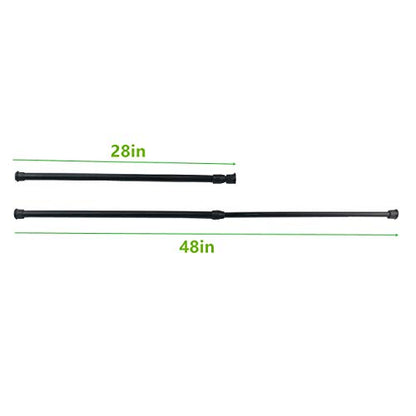 Tension Rods, 4 Pack 28-48 Inches Adjustable Spring Steel Cupboard Bars Tension Curtain Rod Shower Rod Closet Rod Tensions Rod Extendable Width (Black) - color: Black, size: 28-48 inch