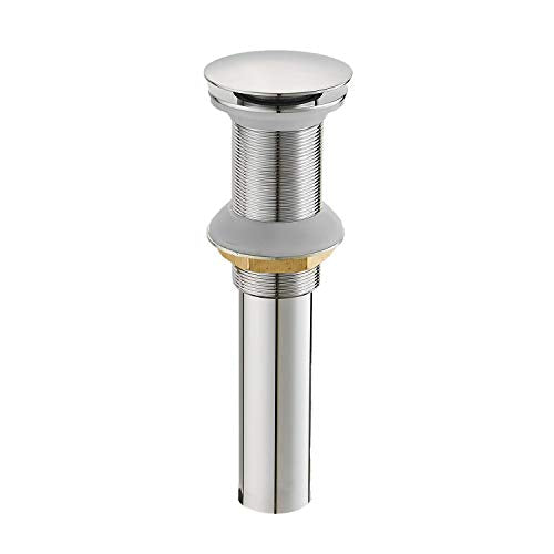15/8" Bathroom Faucet Vessel Vanity Sink Pop up Drain Stopper Plug | without Overflow Fits Bathroom Standard Sink Hole 1-1/2" to 1-3/4" Polished Chrome Finish Push & Seal by Homevacious - color: Chrome, style: Without Overflow