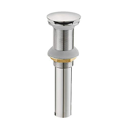 15/8" Bathroom Faucet Vessel Vanity Sink Pop up Drain Stopper Plug | without Overflow Fits Bathroom Standard Sink Hole 1-1/2" to 1-3/4" Polished Chrome Finish Push & Seal by Homevacious - color: Chrome, style: Without Overflow