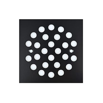 4-1/4 Inch Screw-in Square Floor Drain Cover Replacement Shower Grates with Screws (Black) - color: Black