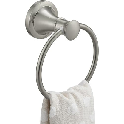 Towel Ring, Bathroom Hand Towel Holder Wall Mounted Brushed Nickel | Modern Round, Heavy Duty Towel Rack Hanger, Hardware Accessory, SUS 304 Stainless Steel Rustproof for Bath, Kitchen, RV - color: Brushed Nickel