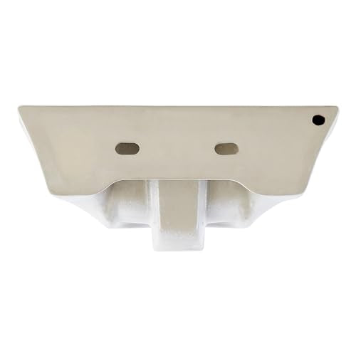 Signature Hardware 953880-1 Lanken 17" Porcelain Wall-Mounted Bathroom Sink with Overflow and Single Faucet Hole