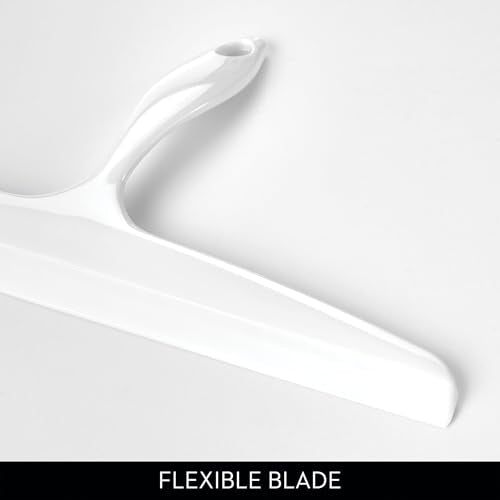 iDesign Bathroom Plastic Shower Squeegee, White | Wall Hook Included - color: White, style: Pack of 1