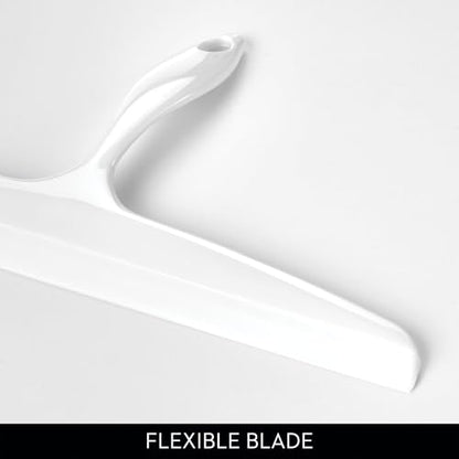 iDesign Bathroom Plastic Shower Squeegee, White | Wall Hook Included - color: White, style: Pack of 1