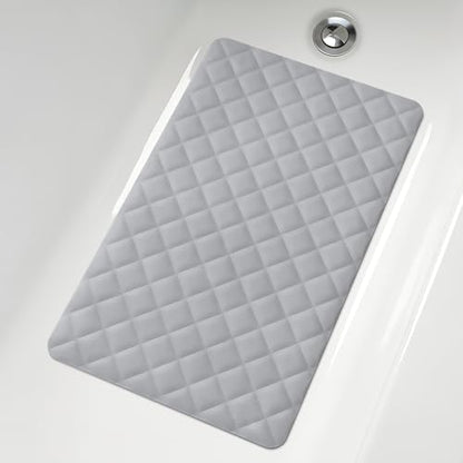 Yolife Bathtub Shower Mat Non Slip, Natural Rubber Bath Tub Floor Liner Mats with Strong Suction Cups for Inside Shower Bathroom, Machine Washable, Soft on Feet, 27.5 x 17 Inch, Grey - color: Grey
