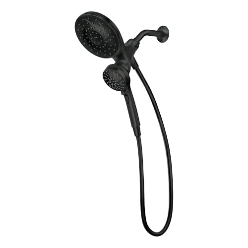 Moen Engage Matte Black 2.5 GPM Handheld Showerhead and Rain Shower 2-in-1 Combo Featuring Magnetic Docking System and Metal Hose, 26009BL - color: Matte Black, size: Pack of 1