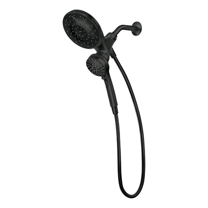 Moen Engage Matte Black 2.5 GPM Handheld Showerhead and Rain Shower 2-in-1 Combo Featuring Magnetic Docking System and Metal Hose, 26009BL - color: Matte Black, size: Pack of 1