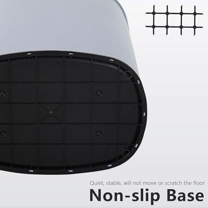 13 Gallon Trash Can,Soft Close Large Garbage Can with Lid,Automatic Indoor Smart Trashcans for Kitchen,Waterproof Trashcans for Kitchen,Touch-Free Trash Can,Gray - color: Gray, style: 1 piece