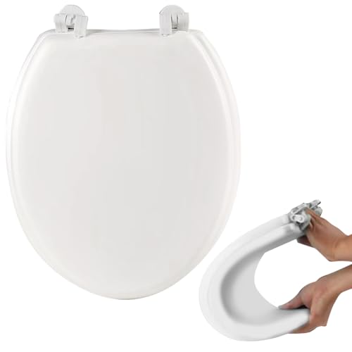 ETOYA Round Soft Close Toilet Seat, Quick-Release Hinge for Easy Cleaning, Durable Smooth Surface, Comfortable Sitting, Easy Installation Bathroom Replacement Cover for Standard Round Toilets