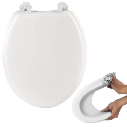 ETOYA Round Soft Close Toilet Seat, Quick-Release Hinge for Easy Cleaning, Durable Smooth Surface, Comfortable Sitting, Easy Installation Bathroom Replacement Cover for Standard Round Toilets