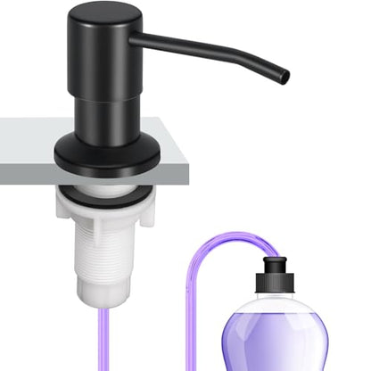 Soap Dispenser Kitchen Sink, Sink Soap Dispenser, 47" Extension Tube kit, Dish Soap Dispenser Pump, No Need More Refills (Black) - color: Black