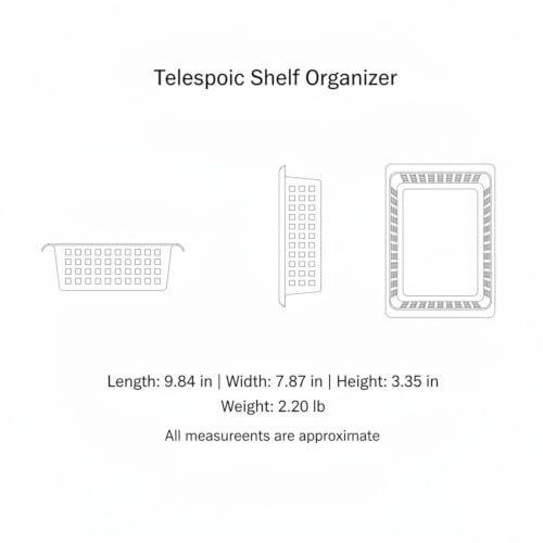 Telescopic Shelf Organizer, Adjustable Stainless Steel Cabinet Divider for Under Sink, Kitchen, Bathroom, and Closet Storage - size: 9.84 x 7.87 x 3.35 in