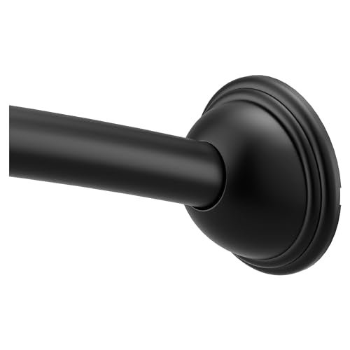 Moen CSR2165BLCurved Shower Rods AC 60" Curved Fixed Mount Shower Curtain Rod with Pivoting Flanges