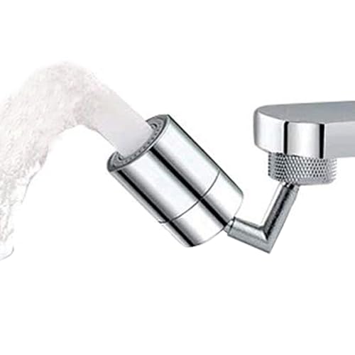 Swivel Sink Faucet Aerator Big Angle Dual-function 2-Flow Sprayer Faucet Head, Sink Sprayer Attachement for Face Washing, Gargle and Eyewash Station（ 55/64'' Female Thread,Adapter Included）