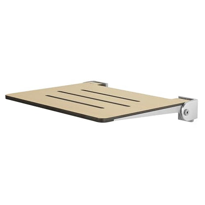 Seachrome 18 inch Silhouette Slimline Folding Wall Mount Shower Bench Seat, Urban Chic Seat with Silver Frame - color: Urban Chic With Silver Frame